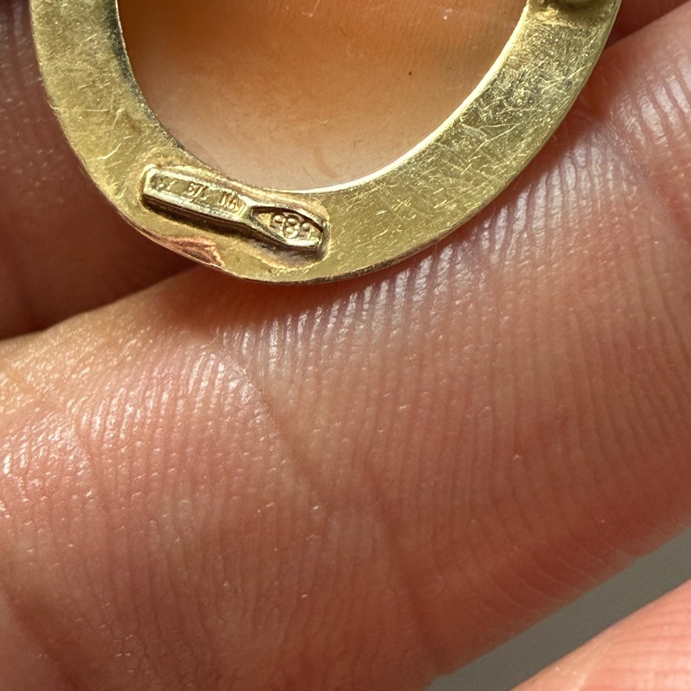 14k Gold Vintage Cameo pendant Brooch - Picture 6 of 6